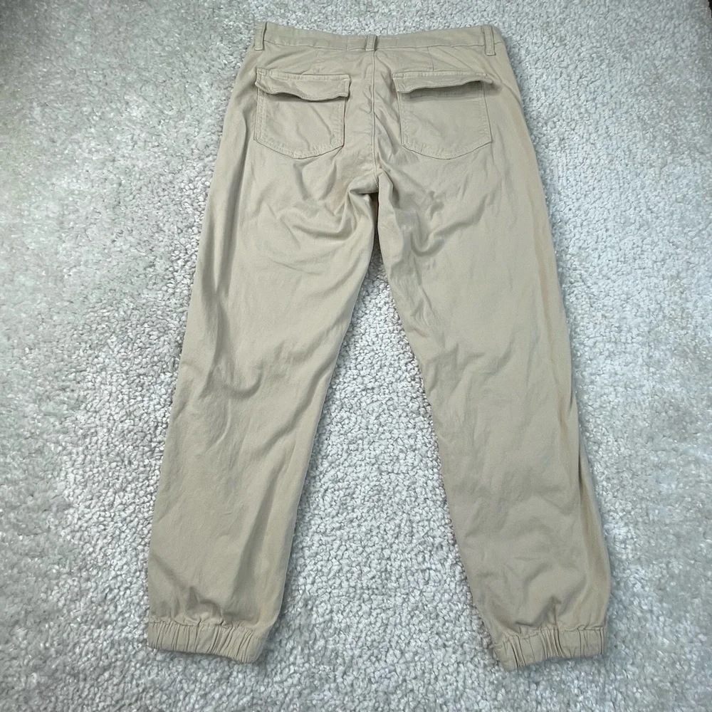 Frank & Eileen Foxrock Cropped Ankle Taper Jogger Pants Khaki Stretch Pockets 4
